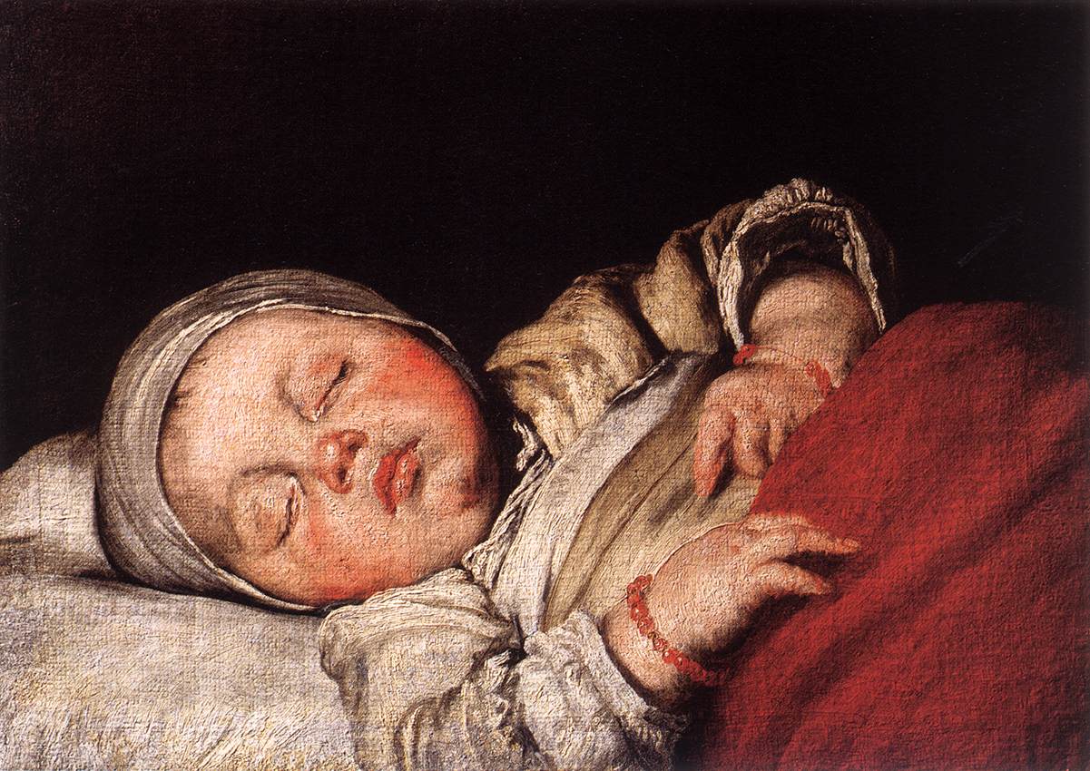 Sleeping Child by Bernando Strozzi. 17th Century.
