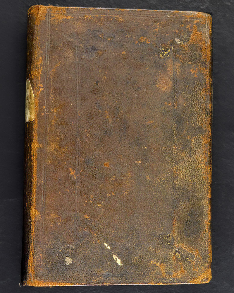 Photograph of the original front of book, very used scuffed faded covers, showcasing charm and elegance