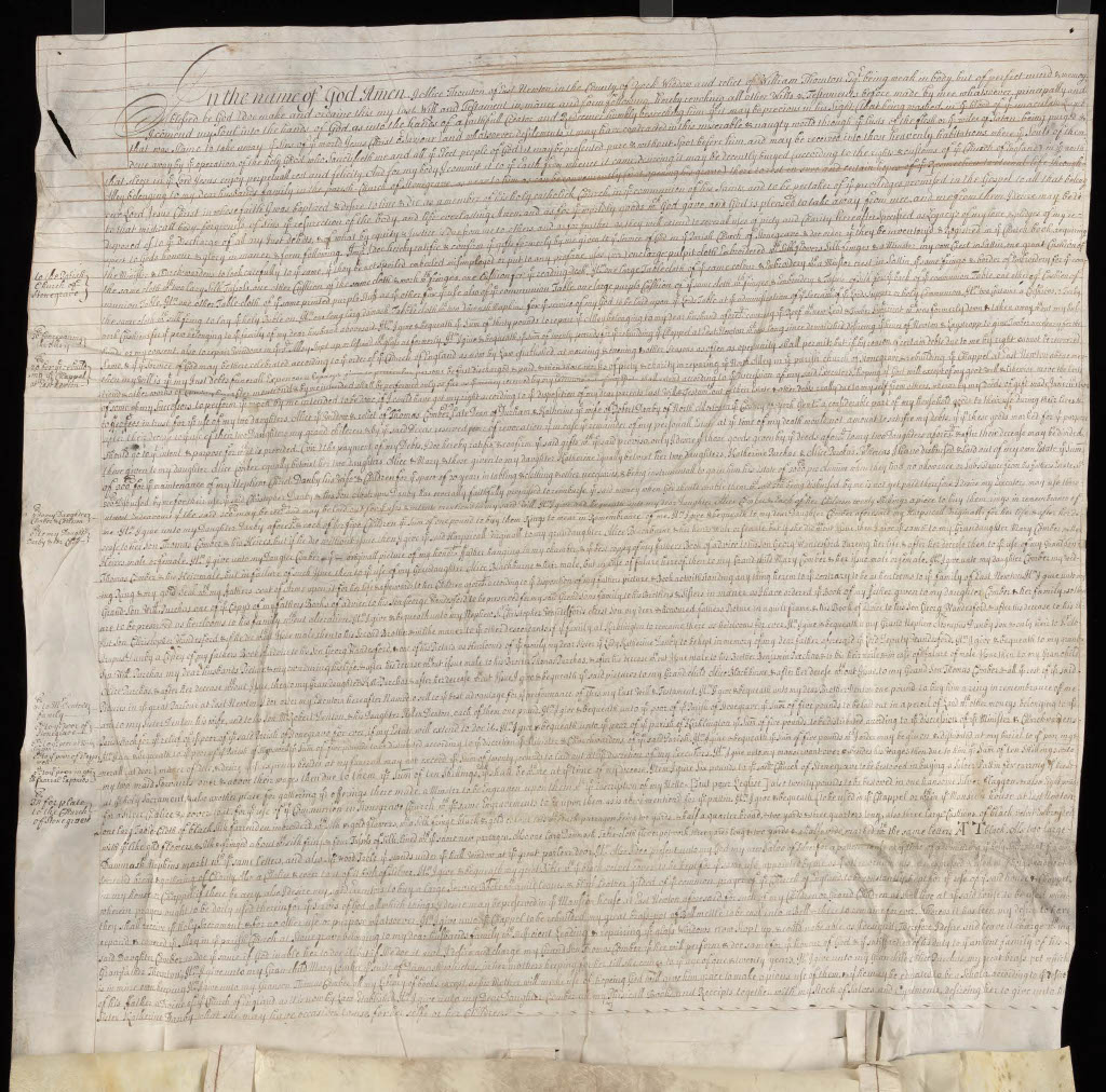 A will written on a single piece of parchment