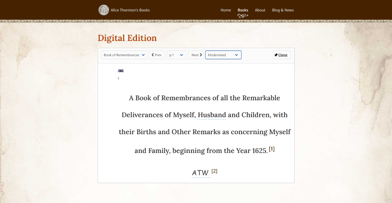 Digital Edition: Partial Release (the First 22 Pages of 'A Book of Remembrances')